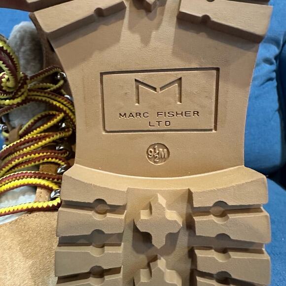 NEW Marc Fisher LTD Tan Suede Leather Nairy Hiking Boots, Sz 9.5M (JJ) - Picture 10 of 12